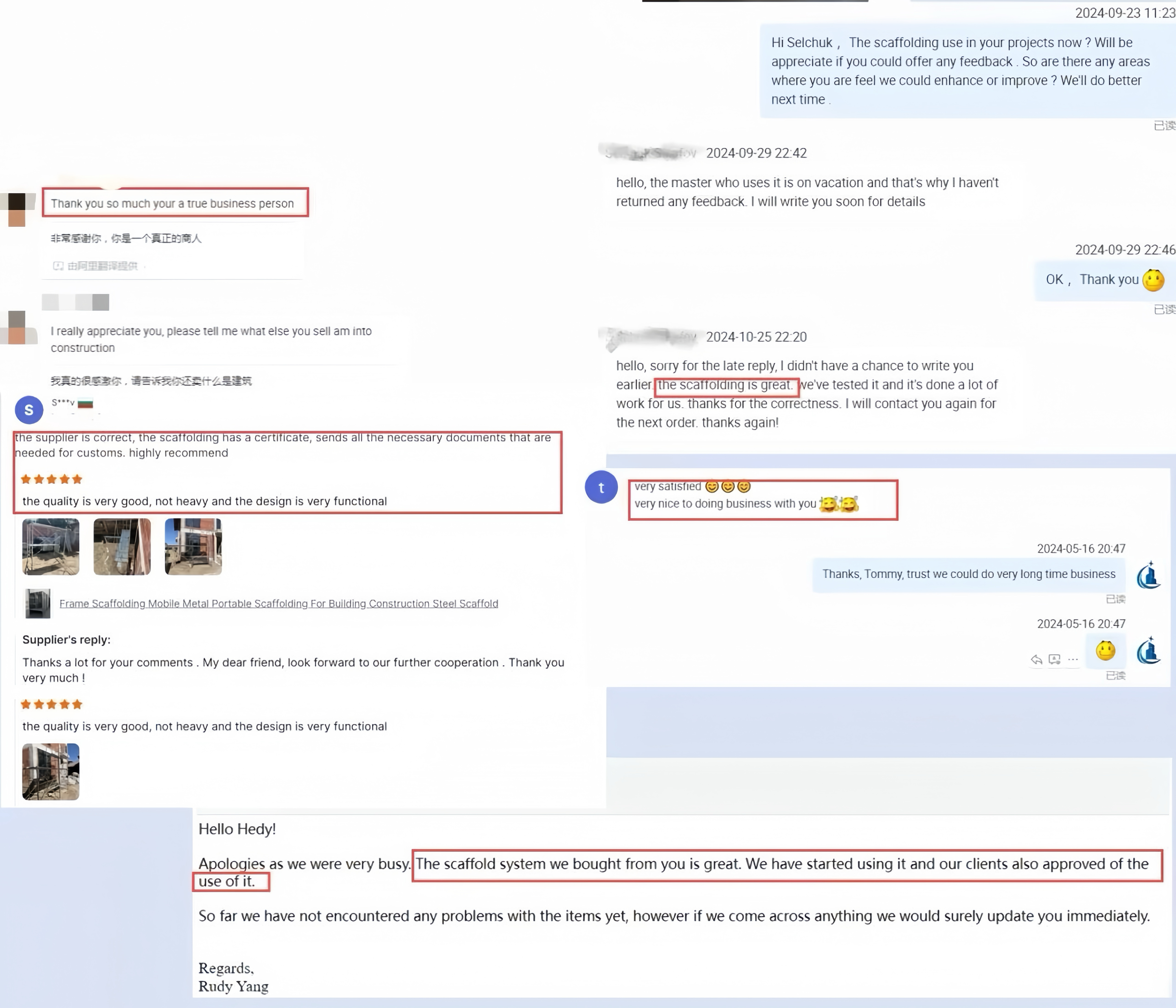 good feedback for scaffolding